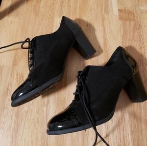 Black work office shoes lace up